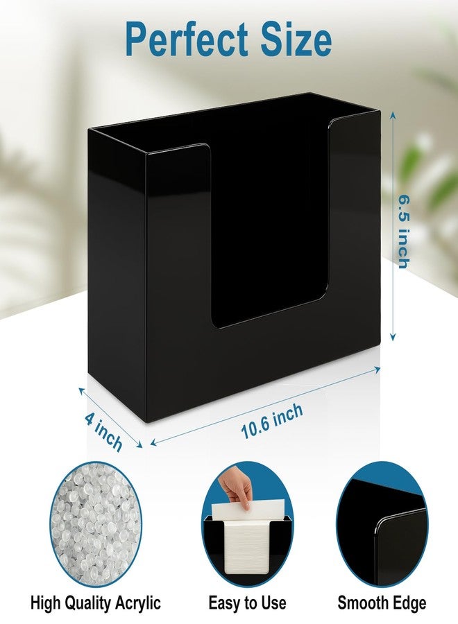 Hilislog Black Paper Hand Towel Holder Countertop Acrylic Napkin Holders for Bathroom Trifold Paper Towels Dispenser Multifold C-Fold Z-Fold Modern Napkin Holder Dispenser for Kitchen Counter Bathroom Toilet - Image 5